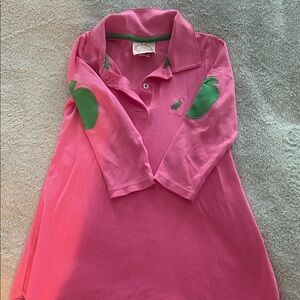 EUC TBBC Apple Elbow Patch Pink Polo Dress size 5